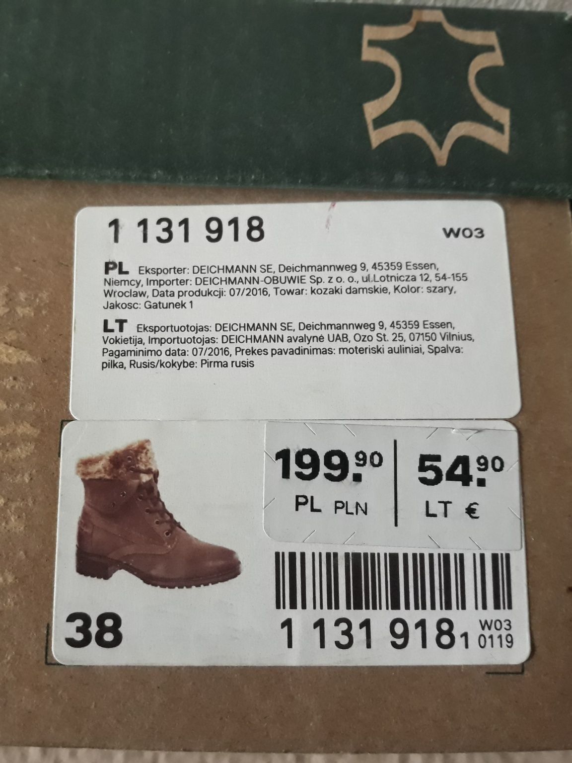 Buty zamszowe Highland Creek r.38 Deichmann skóra naturalna