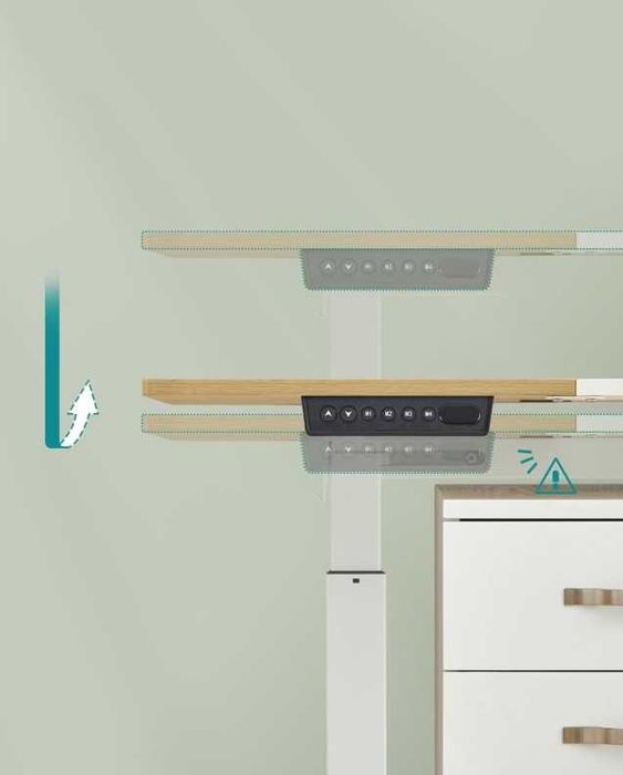 Biurko z elektrycznie regulowaną wysokością, ergonomiczne regulowane
