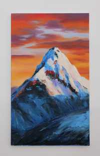 картина маслом, горный пейзаж, живопись оригинал, горы