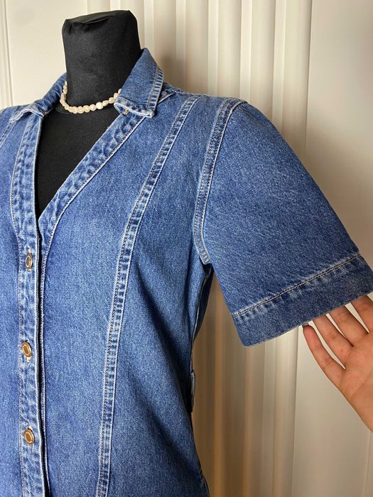 Sukienka krótka mini jeansowa dżinsowa 38 S M Only  kieszenie dekolt