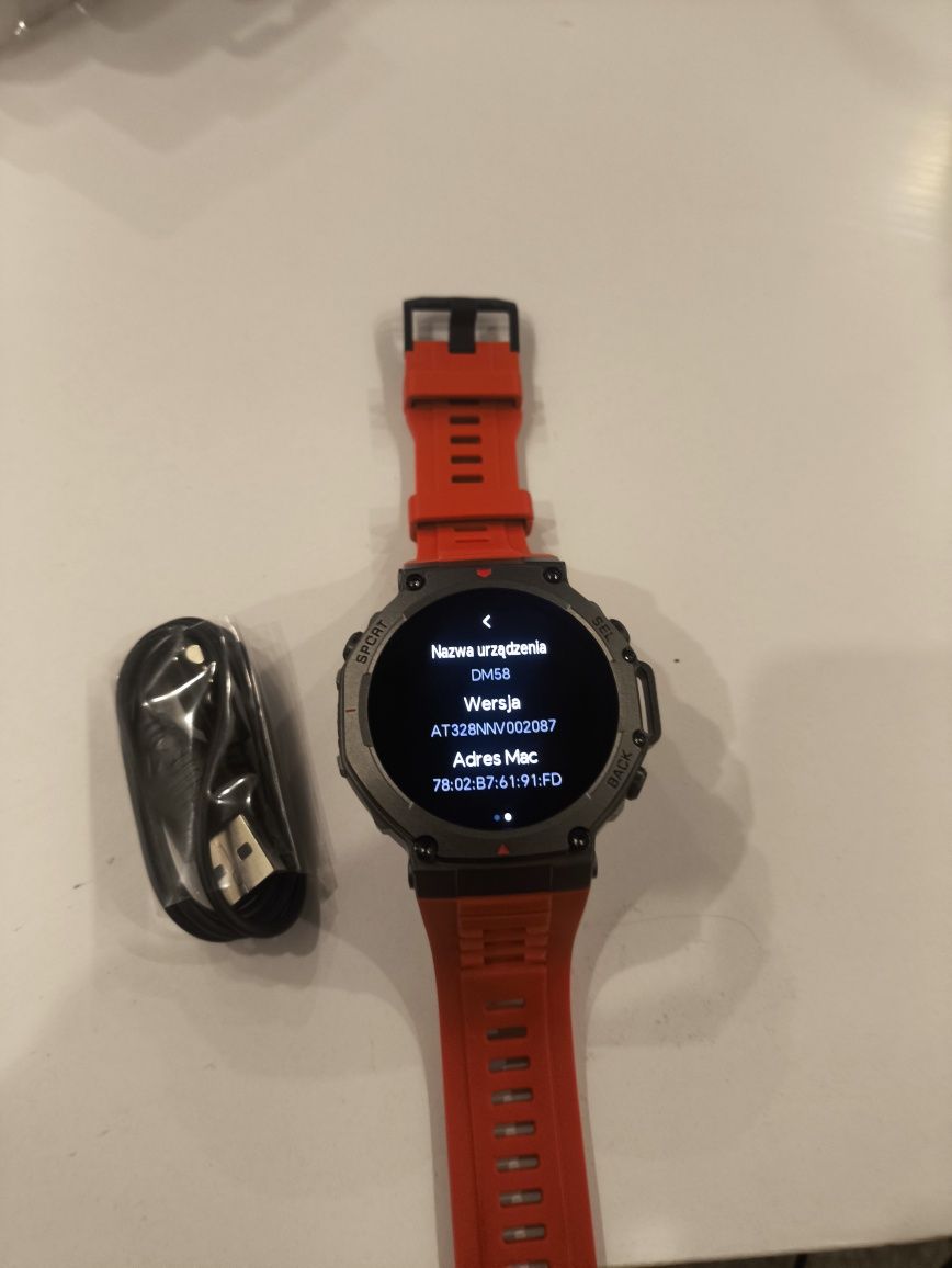 Nowy  smartwatch DM58, GPS, rozmowy, w stylu t-rex 3