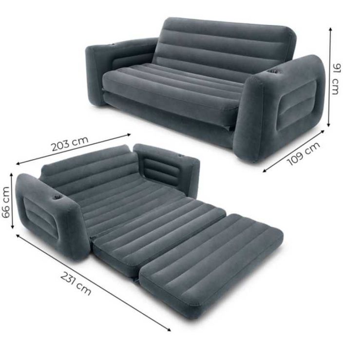 Sofa dmuchana rozkładana 2w1 INTEX 66552NP – łóżko i materac w jednym