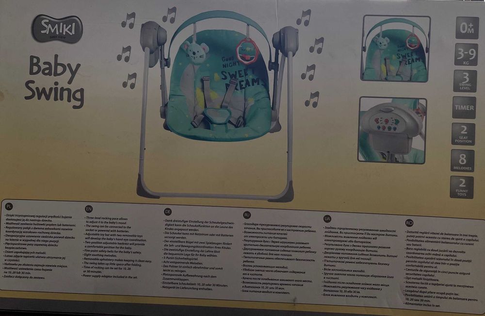 Bujak huśtawka niemowlęca Baby Swing stan bardzo dobry