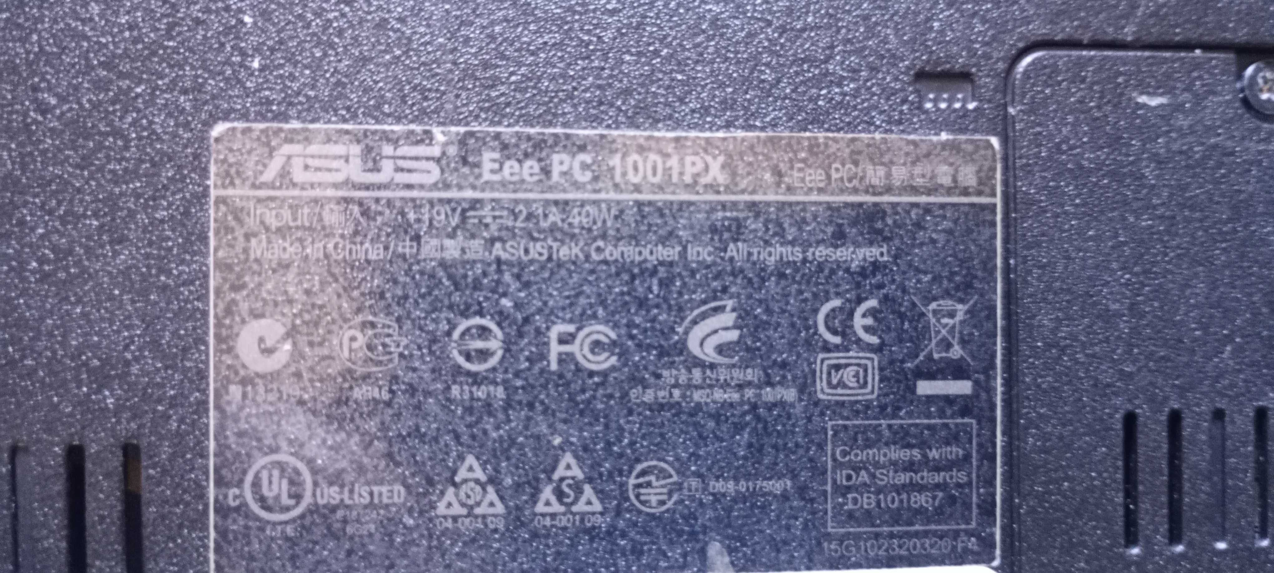 Computador portátil Netbook 10" Asus Seashell Eee 1001PX