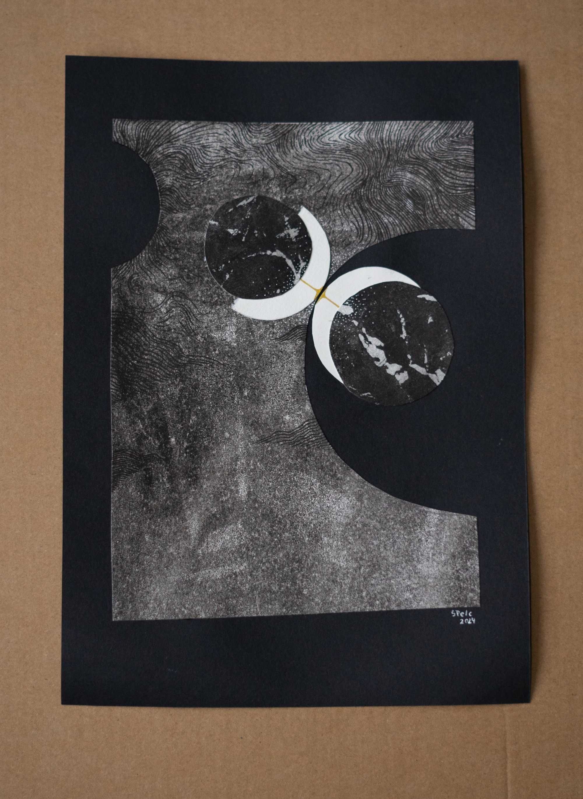 "Raz na milion lat", kolaż, 21 x 29,7 cm, 2024.