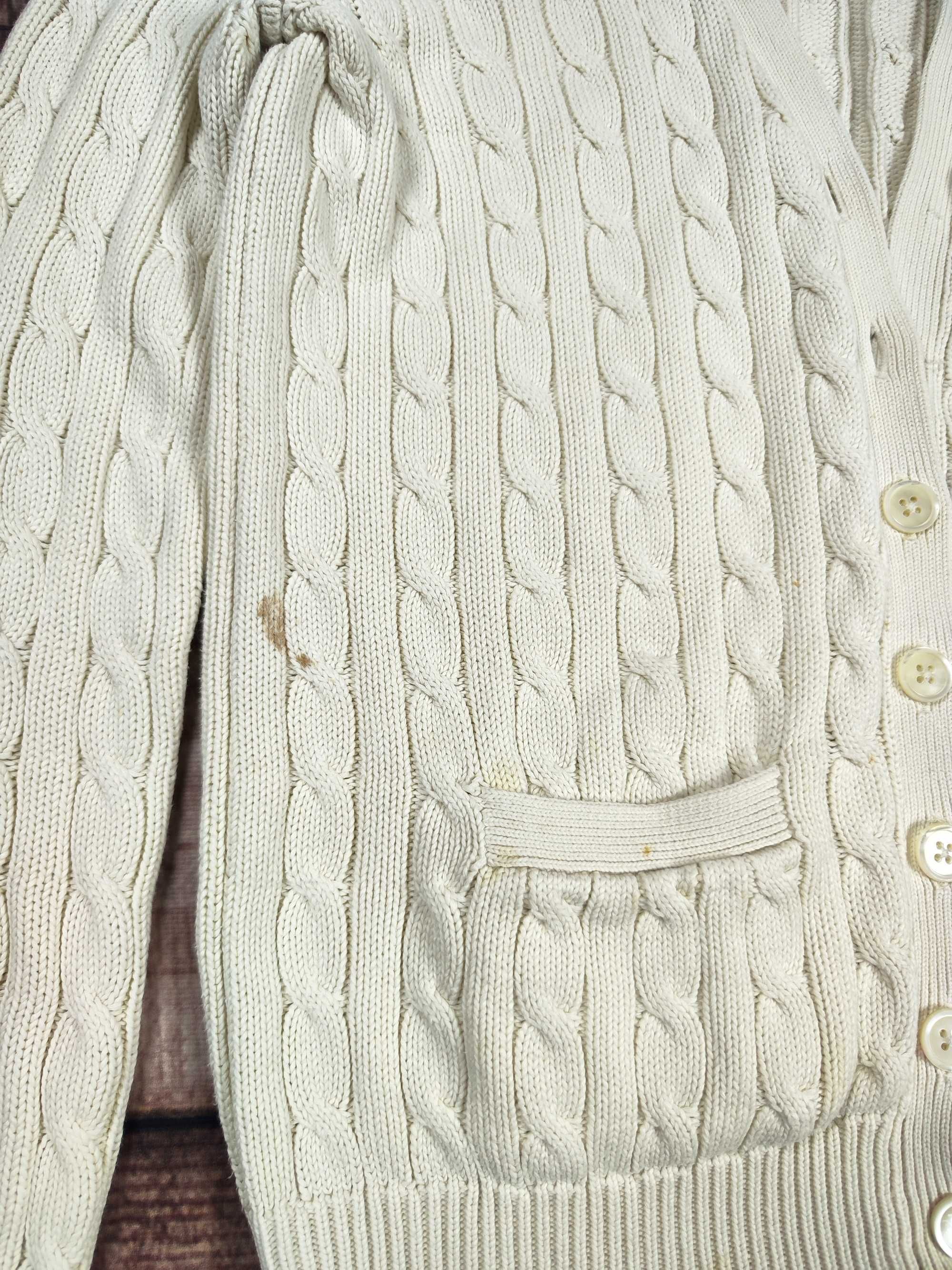 Sweter Ralph Lauren kardigan damski warkocz r. M/L