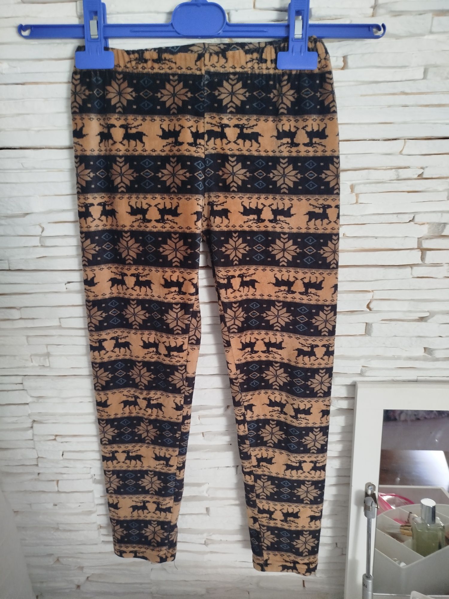 Legginsy welurowe świąteczne rozm 128/134