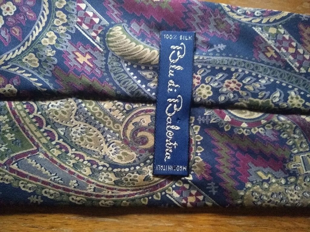 Krawat włoski syg.Blu di Balestra100% silk