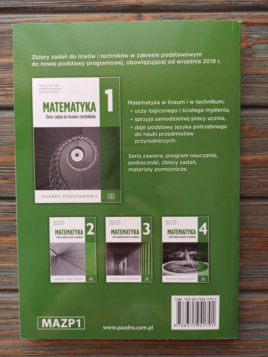 Matematyka 1 Zbiór zadań zakres podstawowy Kurczab Świda wyd. Pazdro