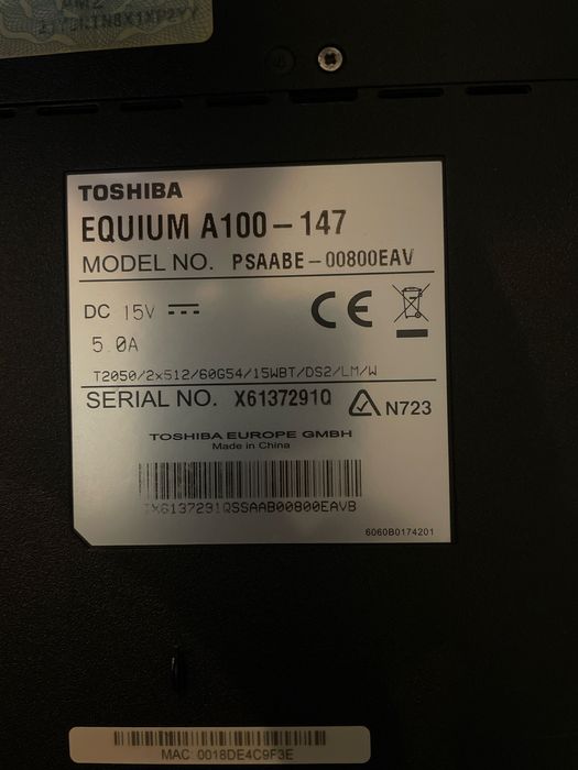 Toshiba a100 equium