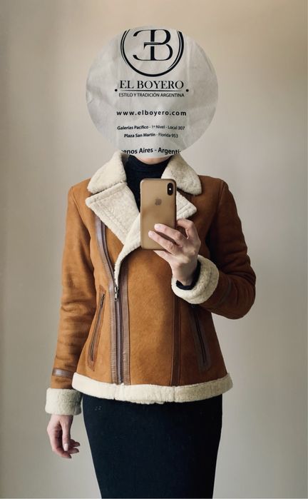 Kurtka KOŻUCH baranek • Pilotka Ramoneska • Ruda Koniakowa Kamelowa