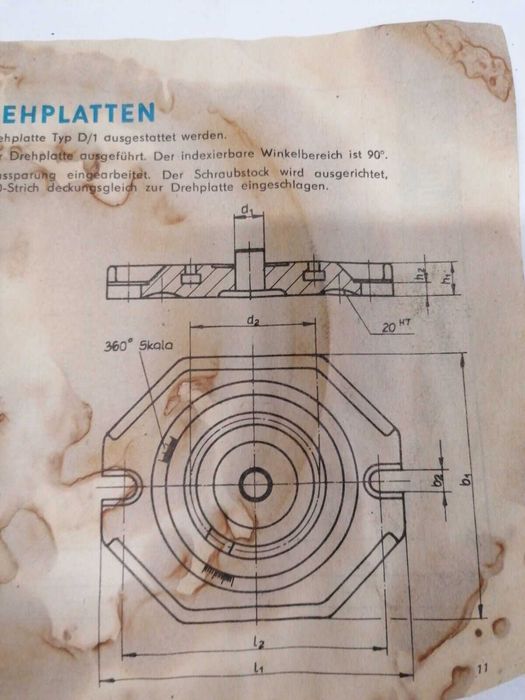 Поворотная основа. Тиски фрезерные WMW SX1-160 Heckert. Германия