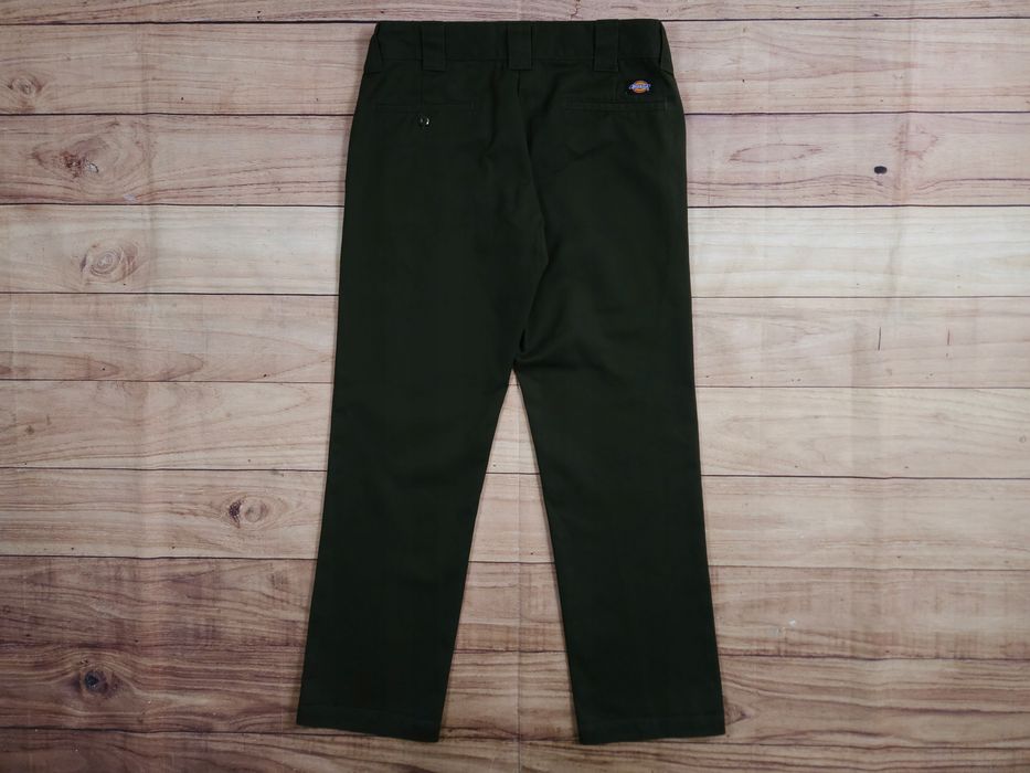 DICKIES Slim Straight Spodnie Chinos Zielone Męskie Logowane r. 33/32