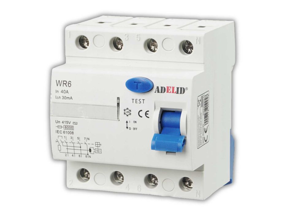 Nowy Wyłącznik RÓŻNICOWO-Prądowy 40A 30mA 4P 3F Typ AC - WYPRZEDAŻ