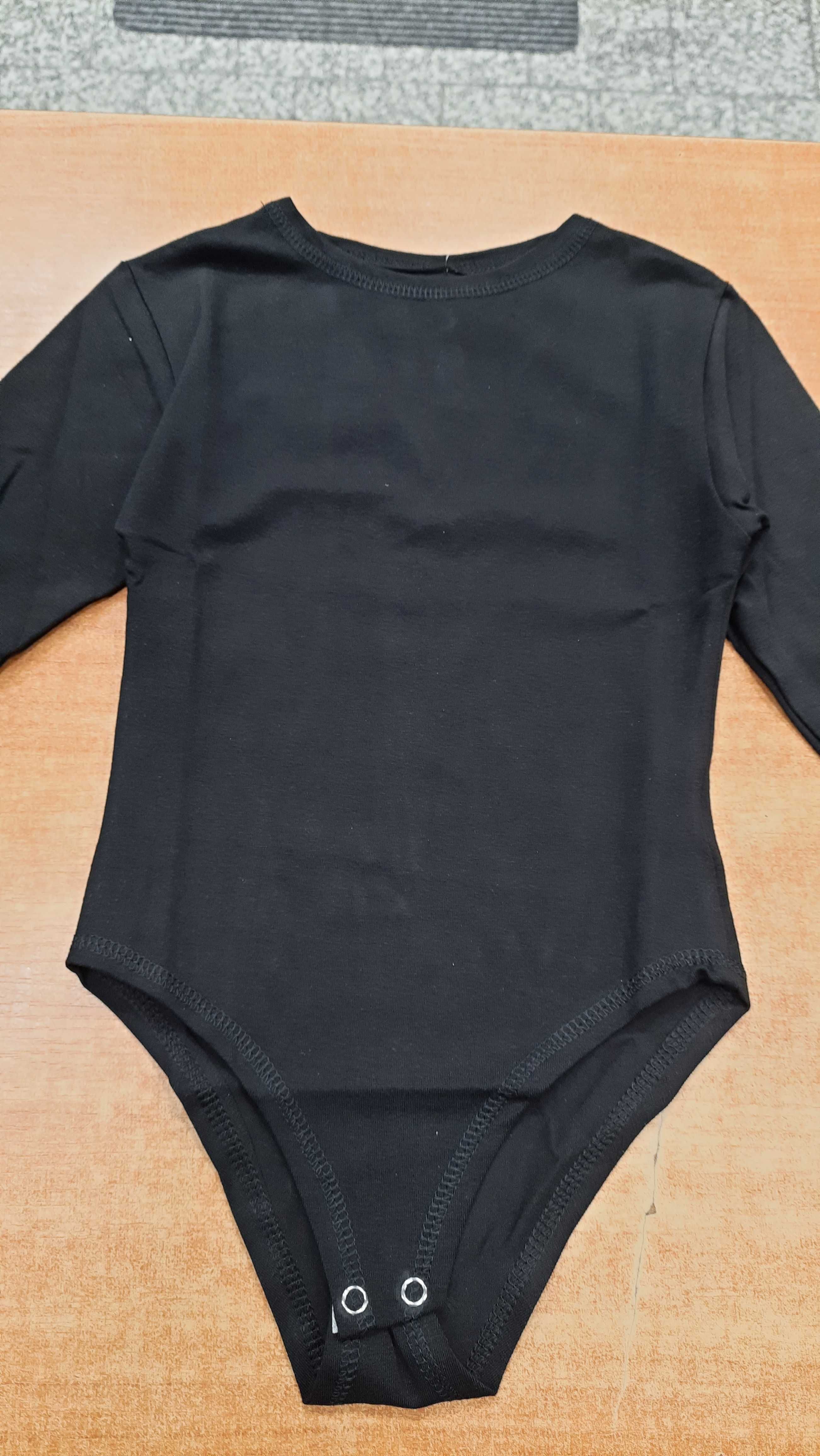 Body gimnastyczne czarne rękaw 3/4 ( różne rozmiary )