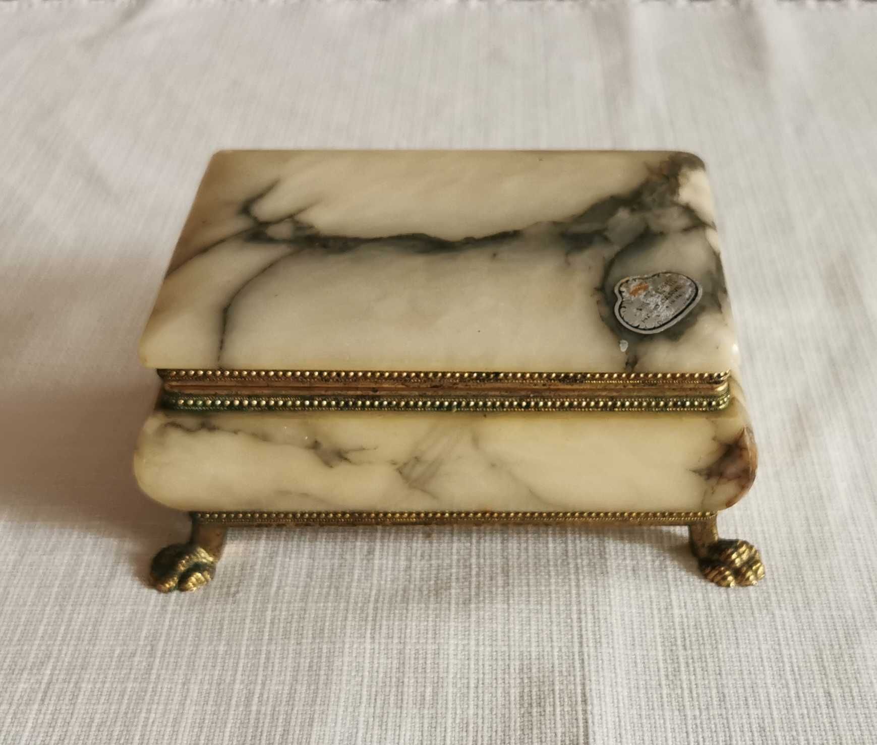 Szkatułka Szkatuła Albaster RB Made in Italy z Kamienia Włoska Vintage