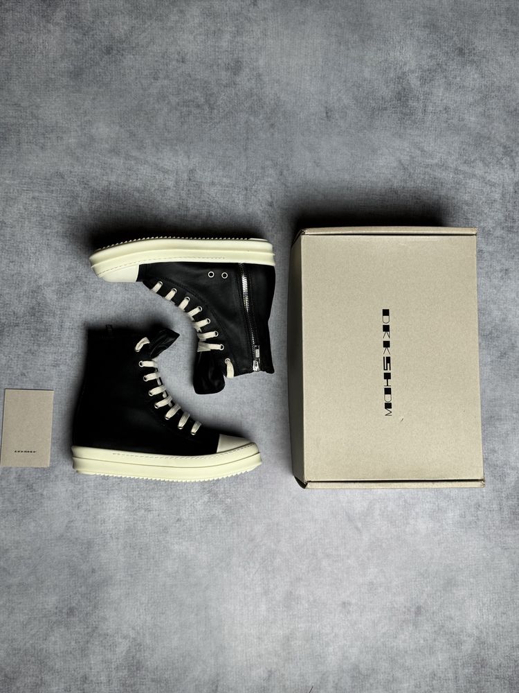 ( 37-46 ) Кеди високі Rick Owens DRKSHDW High Top Black/Milk