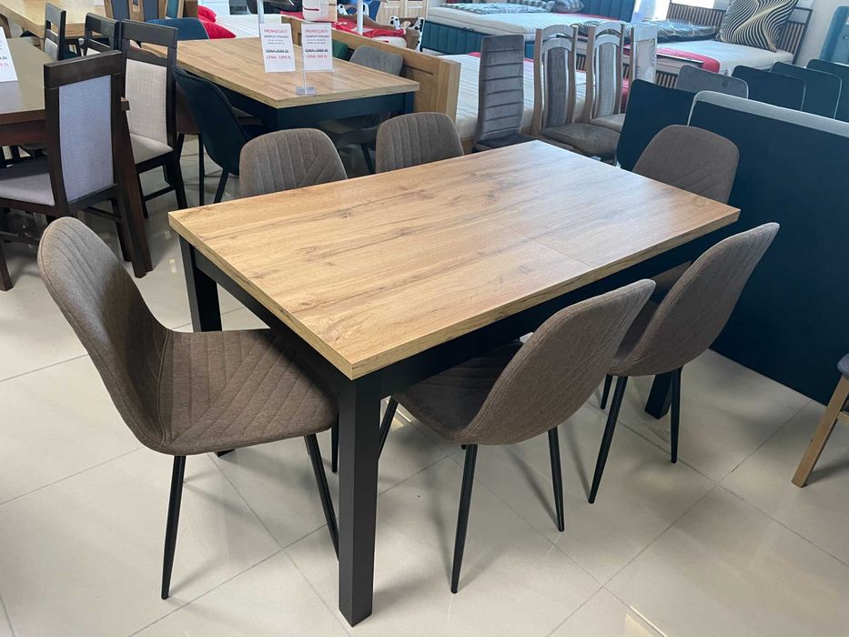 (3M) Stół rozkładany loft + 6 krzeseł, 999 zł
