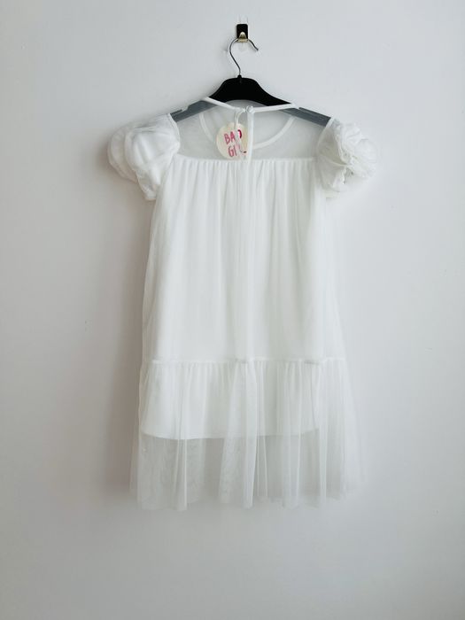 Sukienka dziewczęca tiulowa biała komunia r.134/140