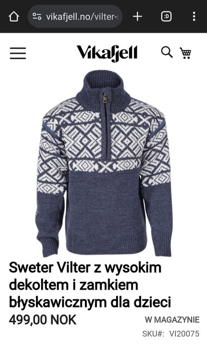 Wełniany sweter Vikafjell