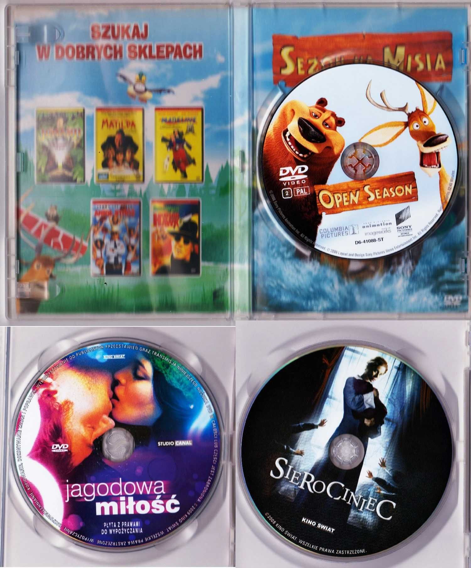 6 filmów DVD: Plan lotu, CASANOVA, SIEROCINIEC, Sezon na MISIA, COCOCH