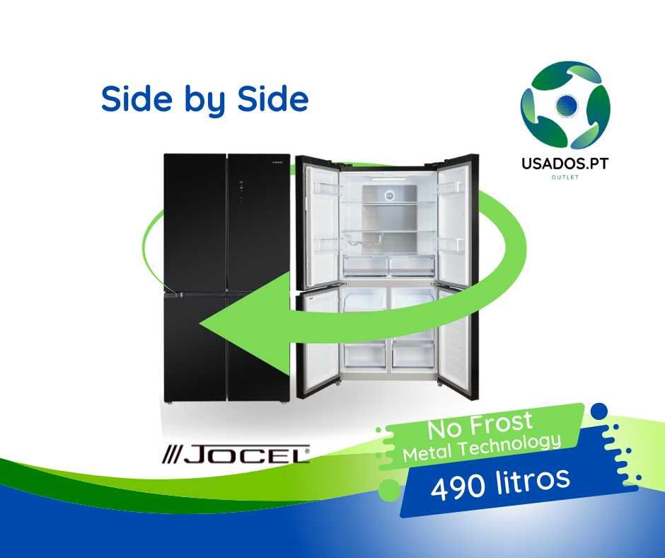 Side by Side preto 490L 4 portas No Frost Jocel