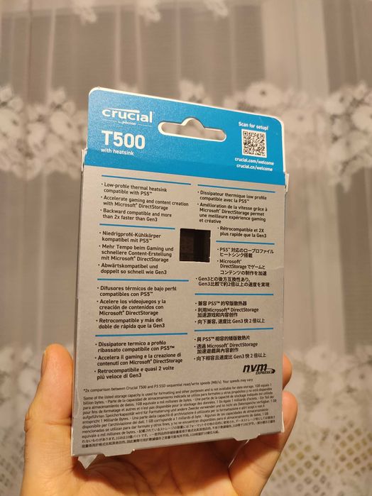 Dysk SSD Crucial T500 PRO Series 1TB M.2 NVMe PCIe Gen4. Nowy.