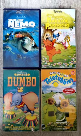 Bajki na VHS, video, Dumbo, Kubuś Puchatek, Gdzie jest Nemo, Teletubbi