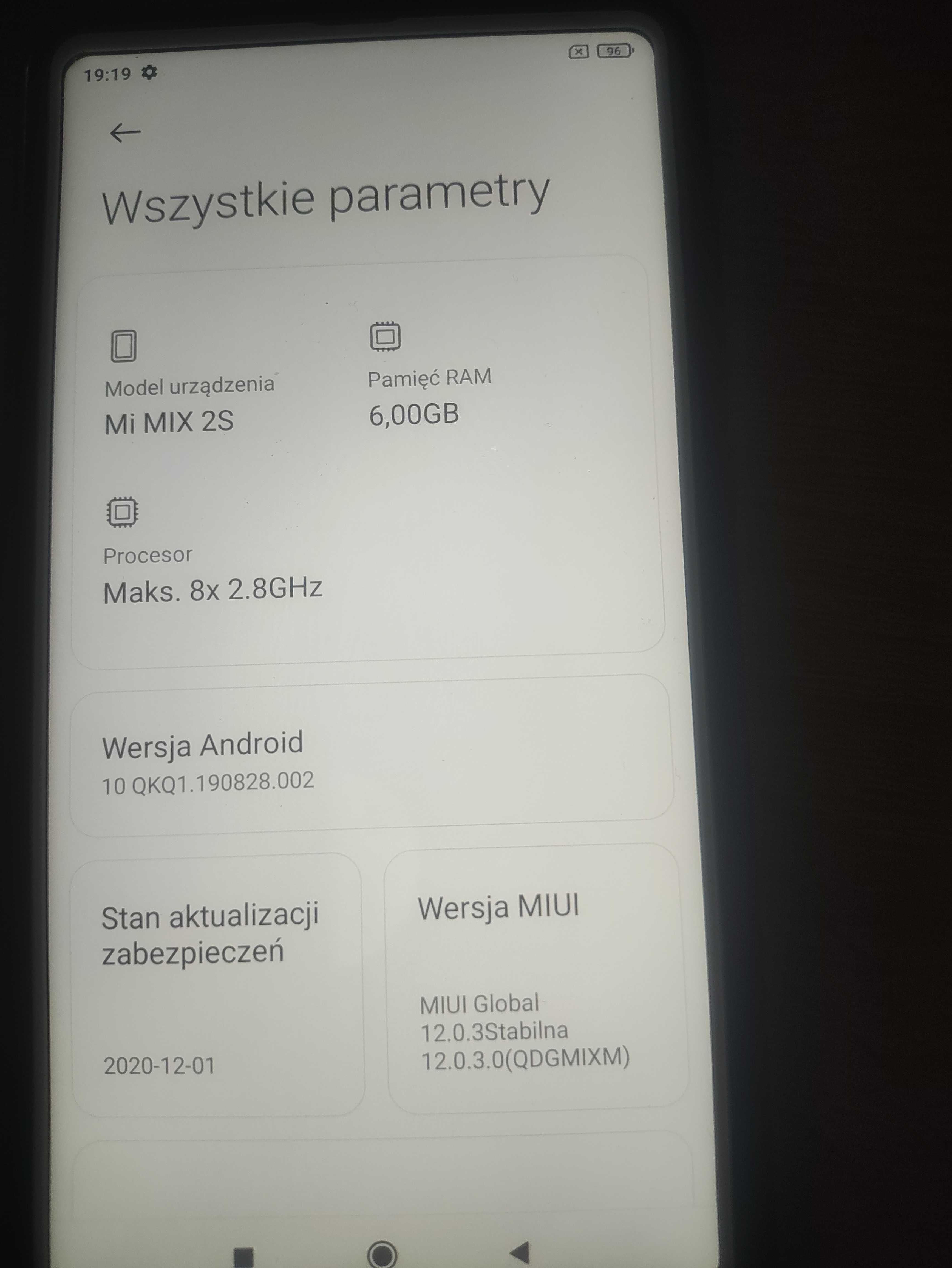 Smartfon Xiaomi Mi MIX 2S 6 GB / 64 GB Biały OKAZJA !!!