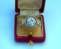 Старинное кольцо с крупным бриллиантом антиквариат золото платина