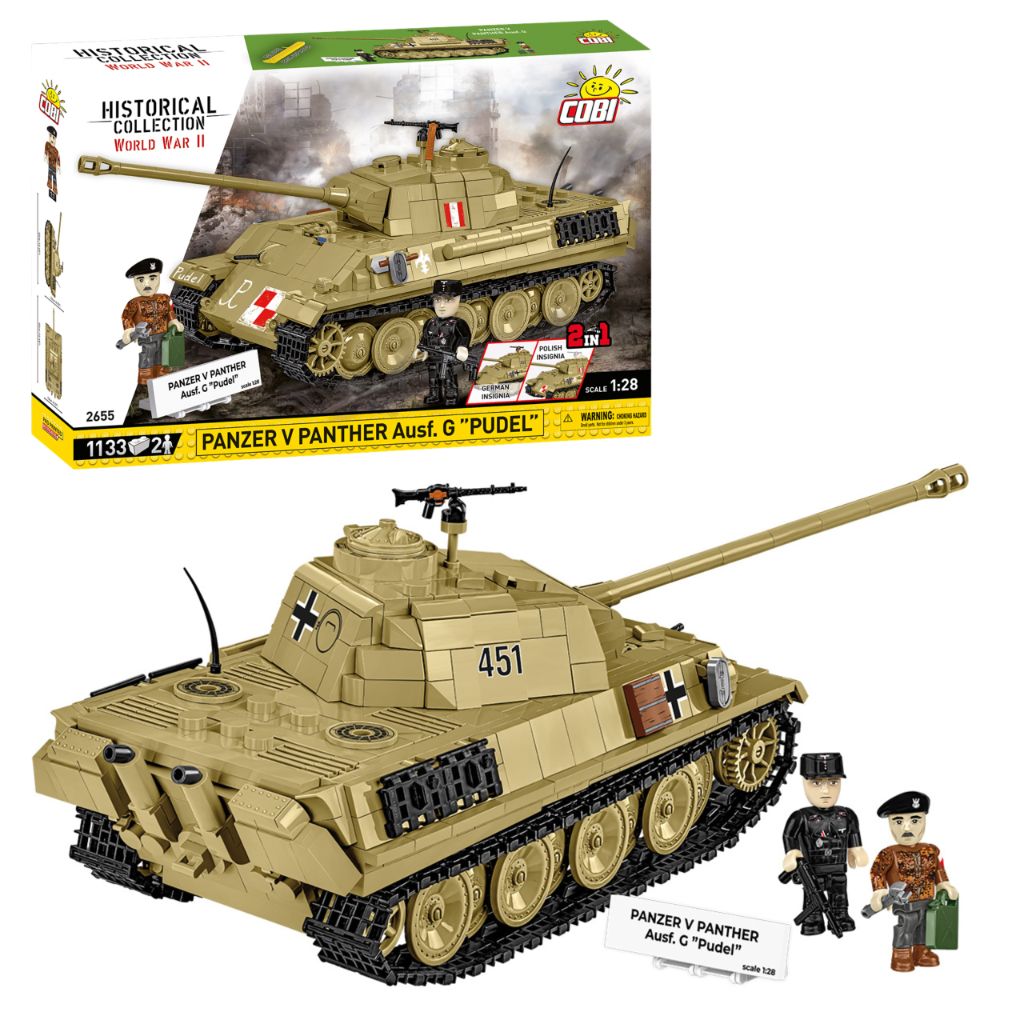 Klocki Cobi 2655 Czołg Panzer V Panther Ausf.g „Pudel” Hc Ww2 1133 El.