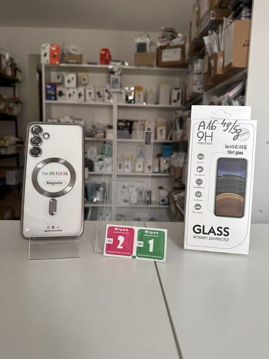 Etui plecki MagSafe srebrne + SZKŁO hartowane do SAMSUNG GALAXY A16