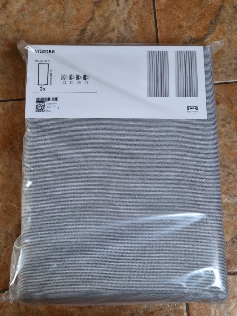 NOWE zaslony zaciemniające szare ikea Vilborg 300x145cm 2szt