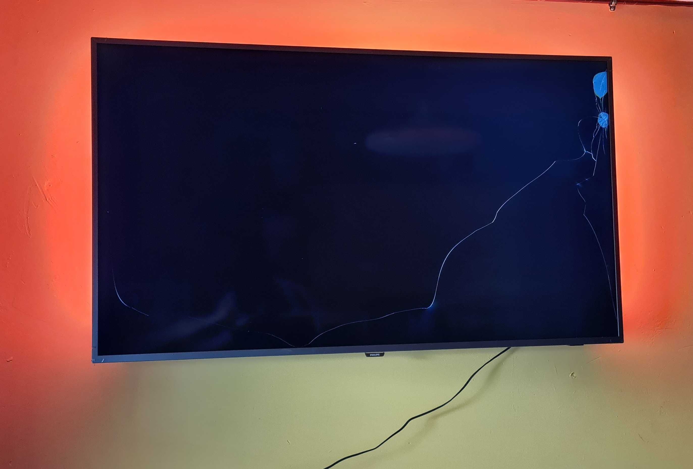 Telewizor LED Philips 65 cali Ambilight uszkodzony ekran