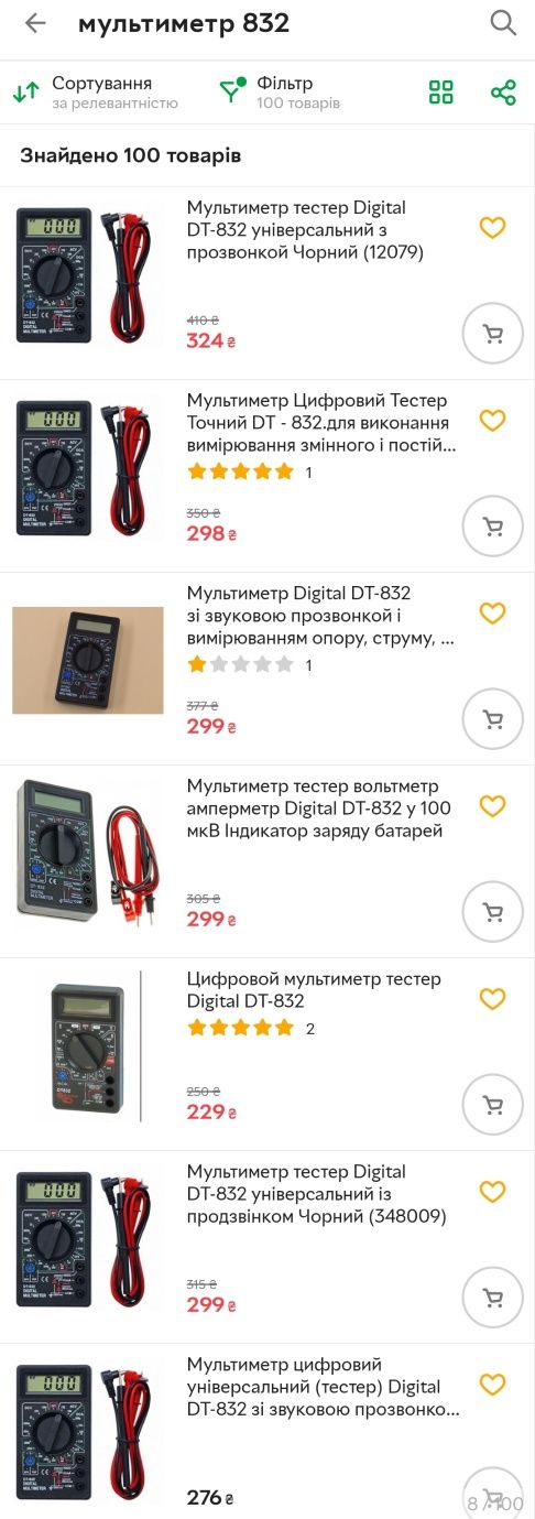 Мультиметр DT-832. Зі звуковим зумером