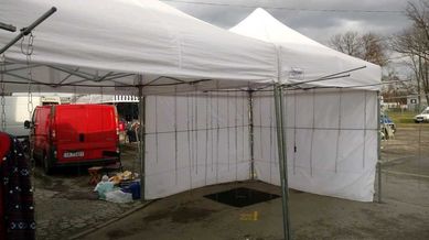Namiot ekspresowy handlowy 3x3 stalowy Dwie Sztuki SOLIDNY Biały