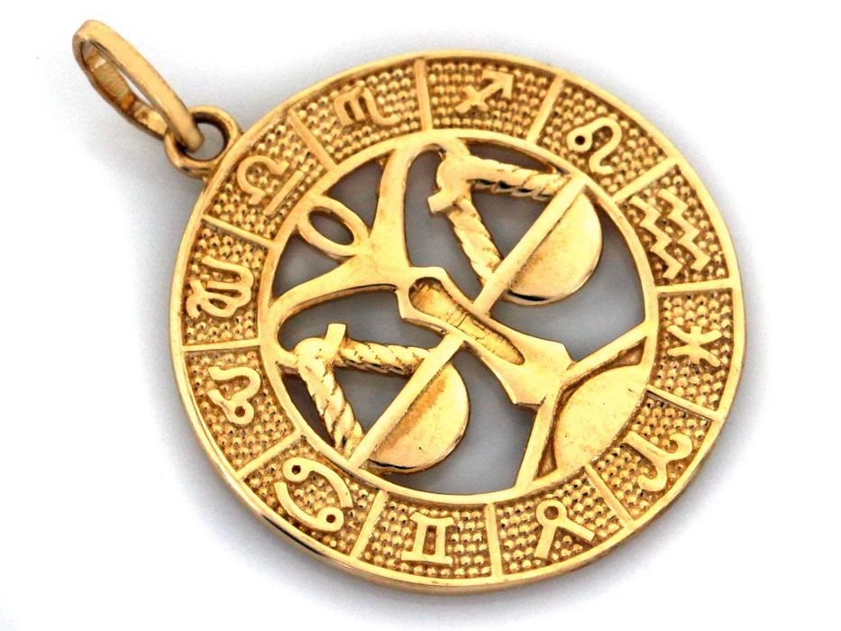Złota zawieszka Waga zodiak PR 585