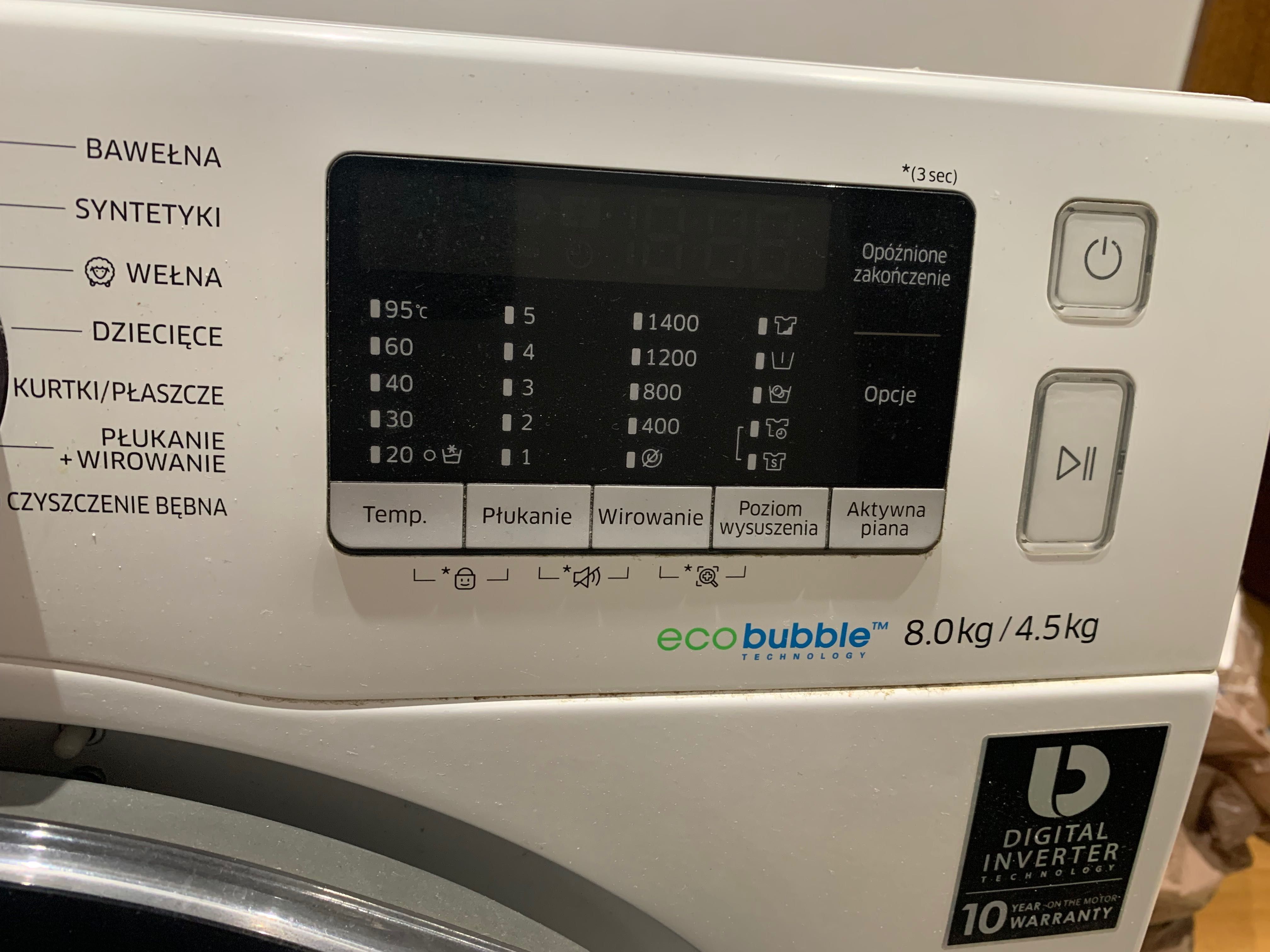 Pralko - suszarka Samsung Add Wash Eco Bubble, model WD80K5A10OW