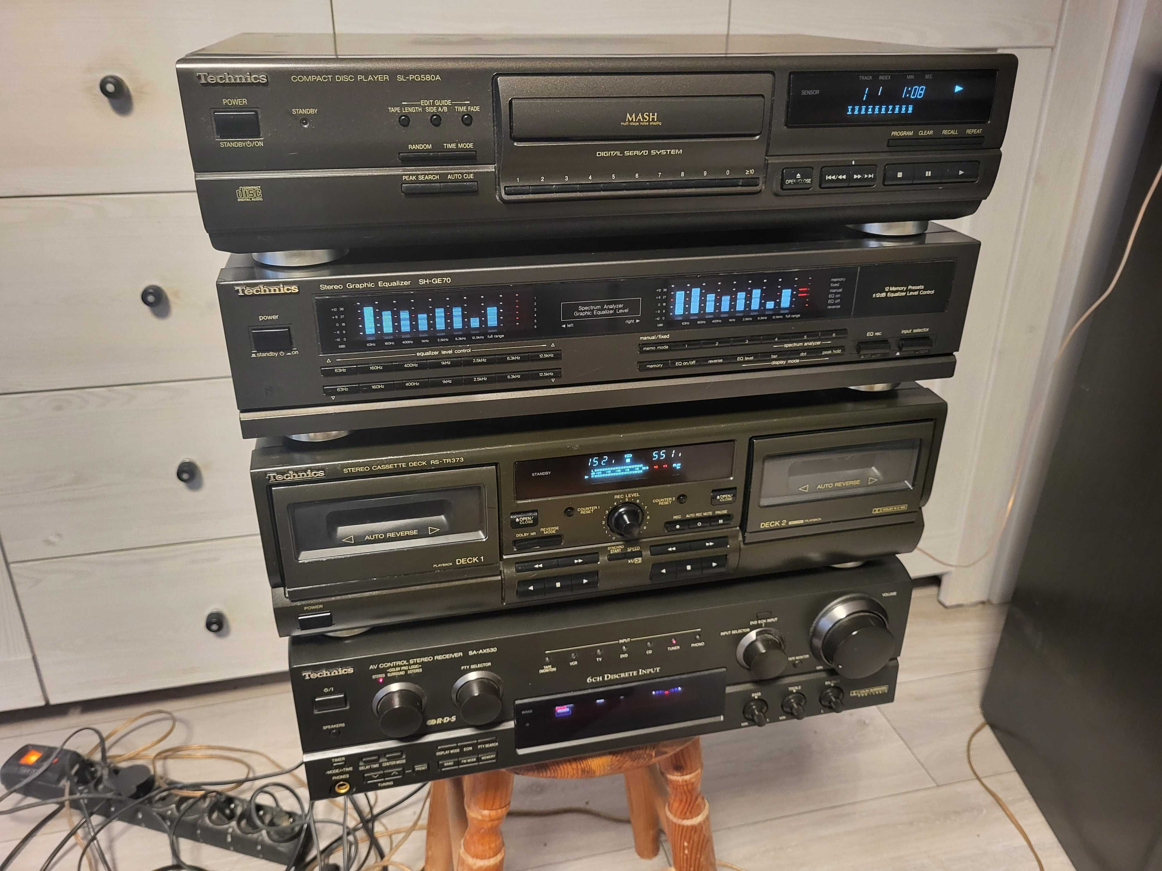 Wieża Technics korektor SH-GE70 Deck RS-TR 373 CD SL-PG580  SA-AX530