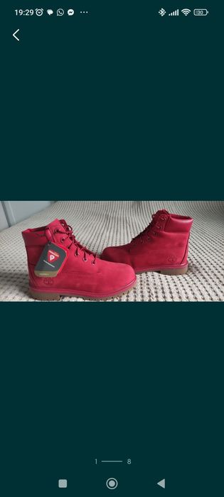 Timberland 37,5 czerwone nowe z metka skora zimowe jesienne