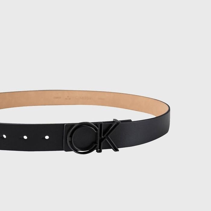 Чоловічий чорний ремінь CALVIN KLEIN LOGO СК з натуральної шкіри