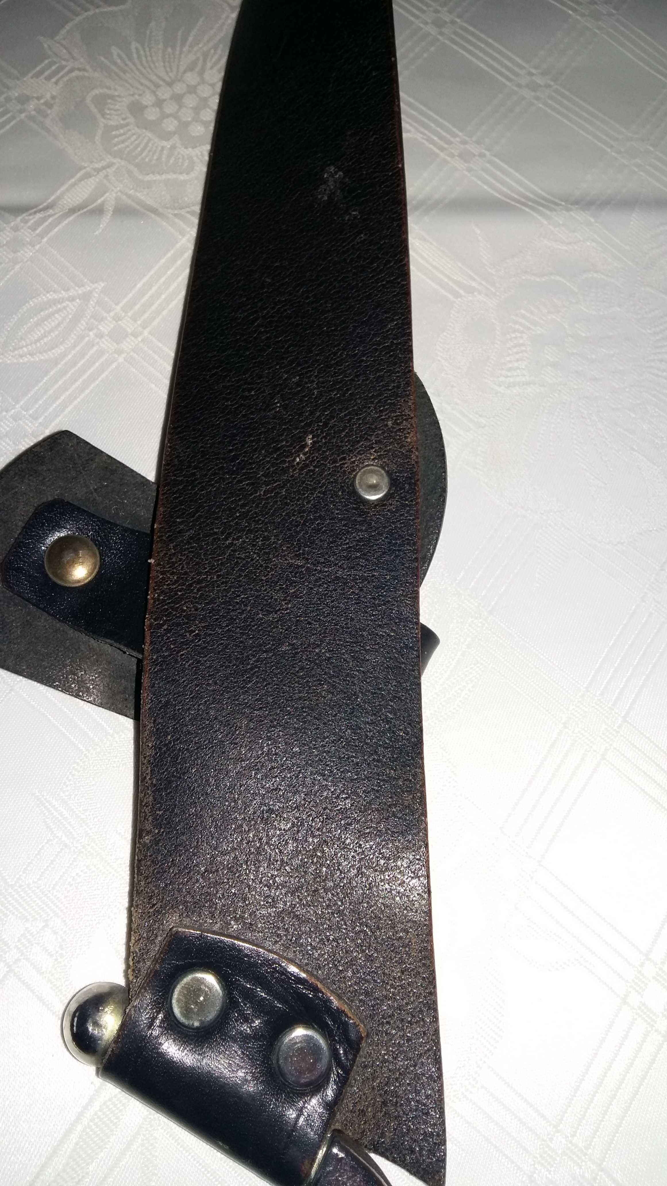 Skórzany czarny pasek damski (szer.5cm).Skóra licowa