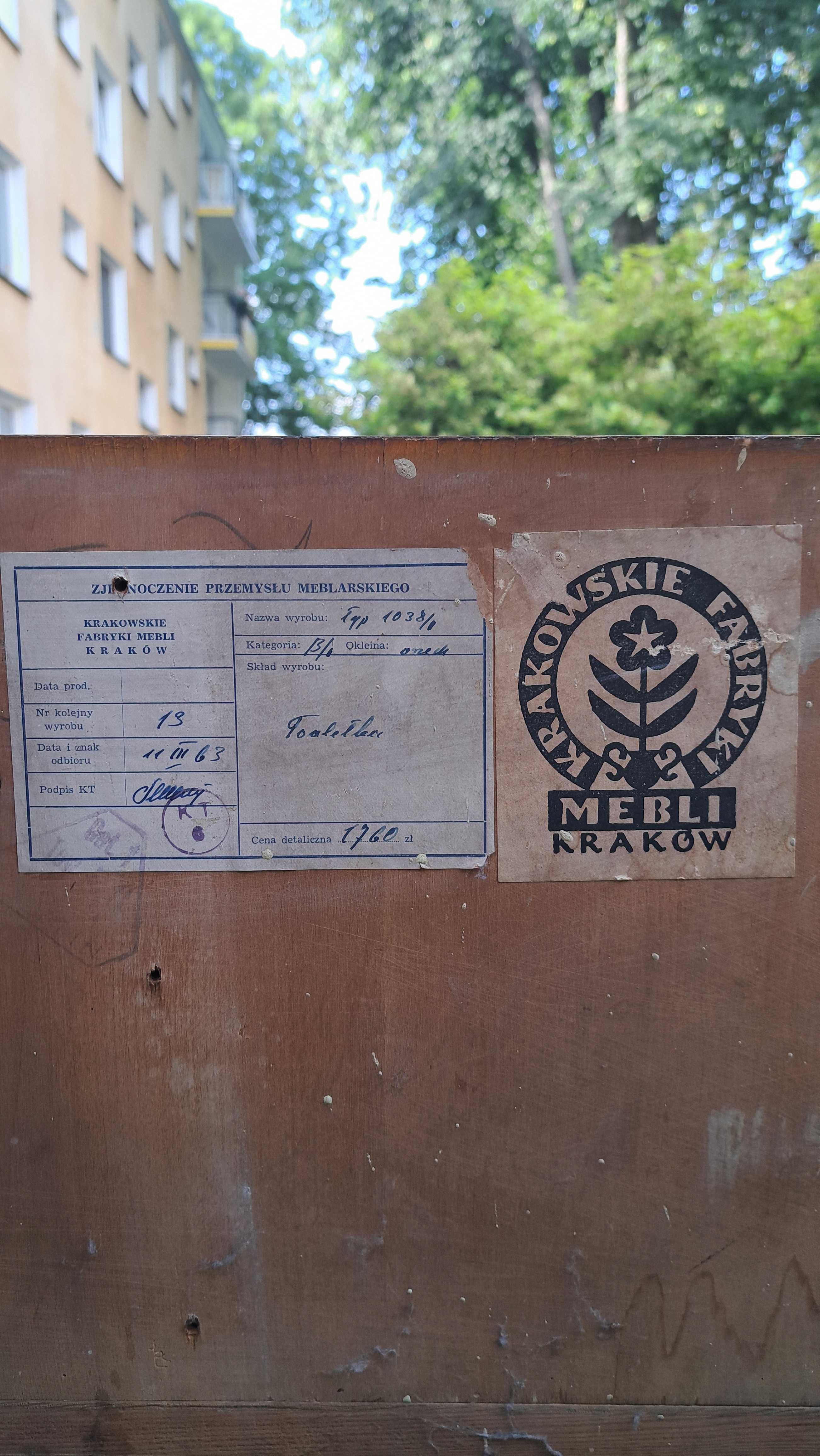 Toaletka PRL typ 1038 Krakowskie Fabryki Mebli