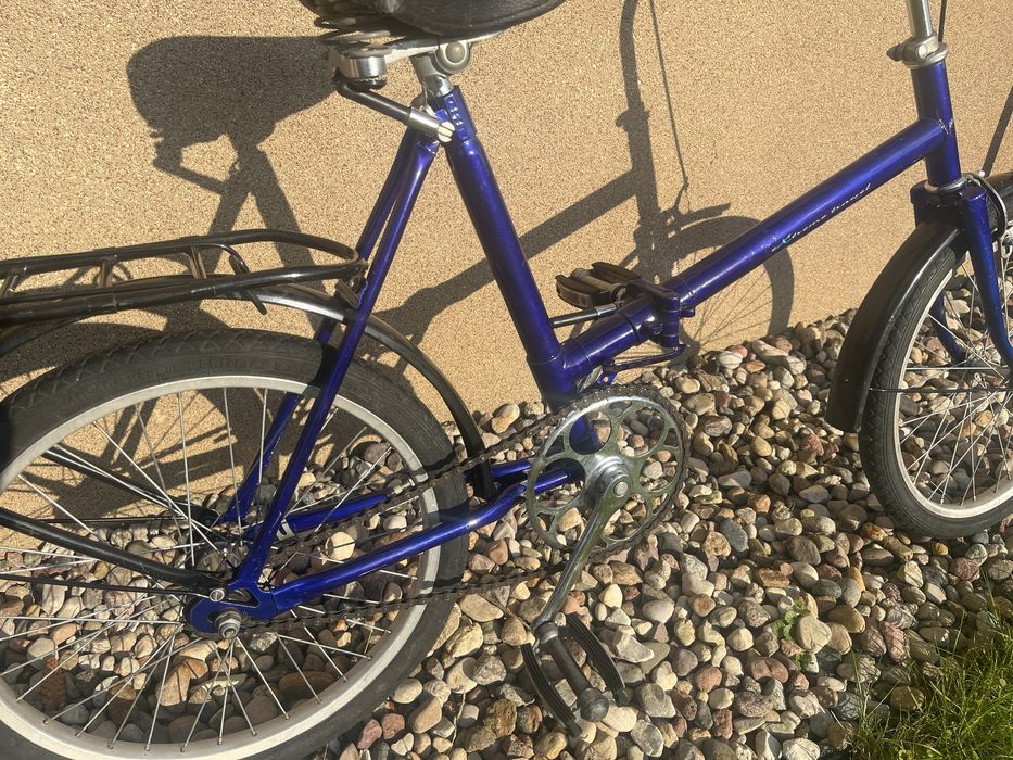 Granatowy Rower Składany Składak PRL Sprawny