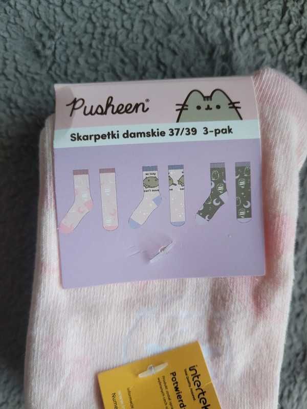 Skarpety damskie Pusheen rozm. 37-39 skarpetki komplet 3 pary kot koty