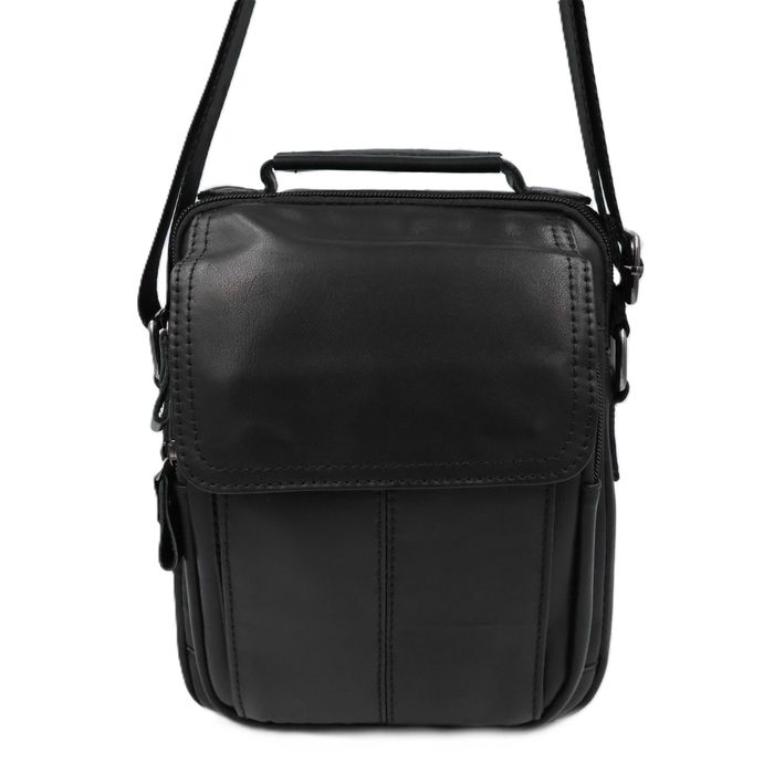 Сумка чоловіча натуральна шкіра leather 337Black Сумка мужская кожаная