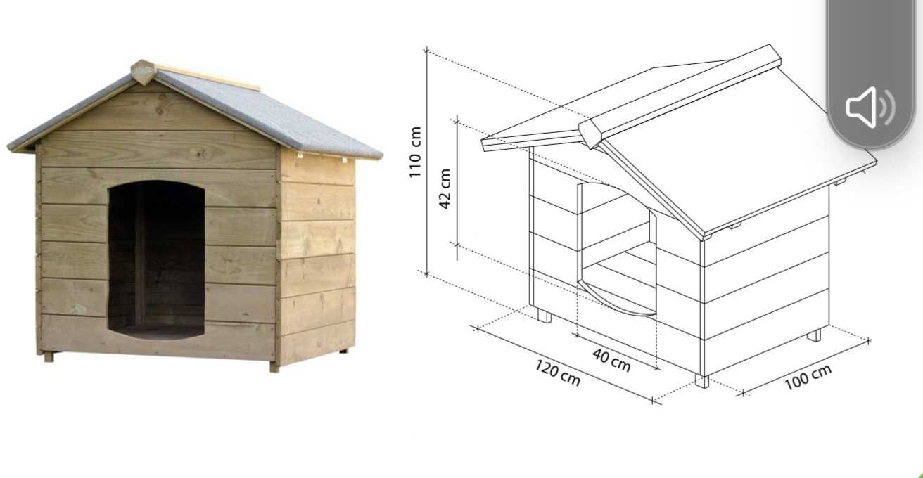 Casota de madeira para cão de grande porte