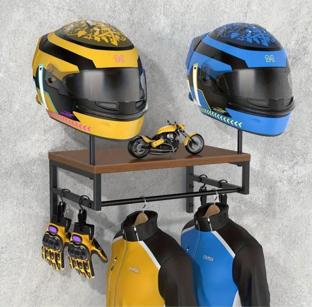 Suporte de Parede para Capacetes e Equipamento de Motociclismo