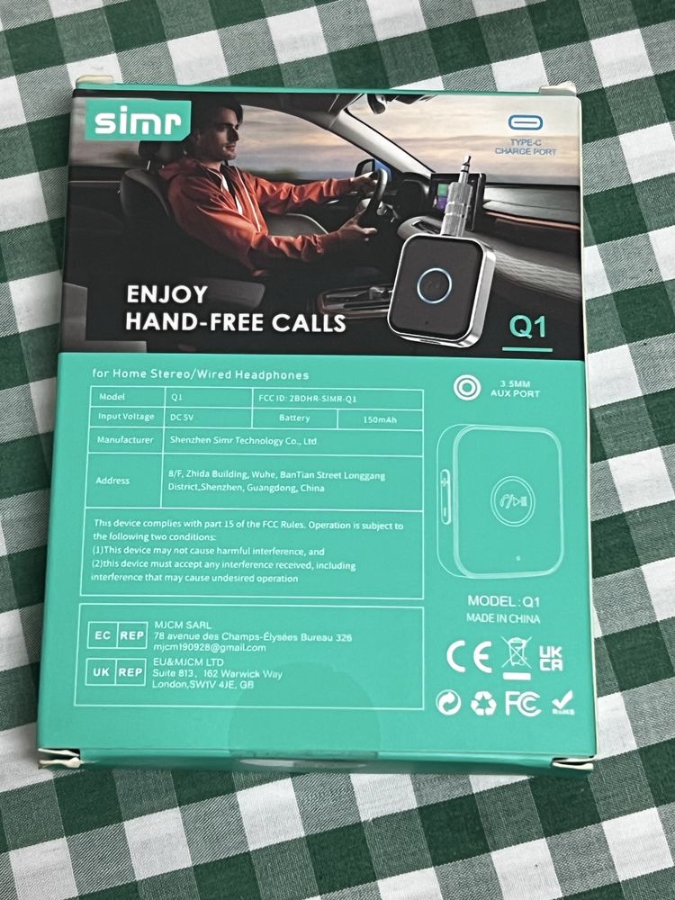 Adaptador AUX Portátil Mãos-Livres para Carro