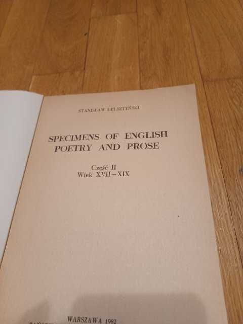 specimens of english poetry and prose-helsztyński 2 części